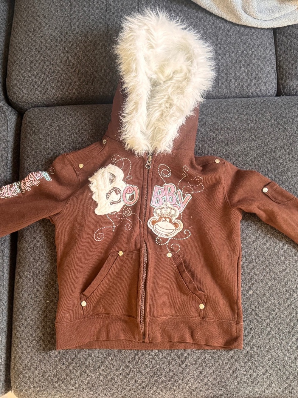 Bobby Jack fur hood y2k hoodie